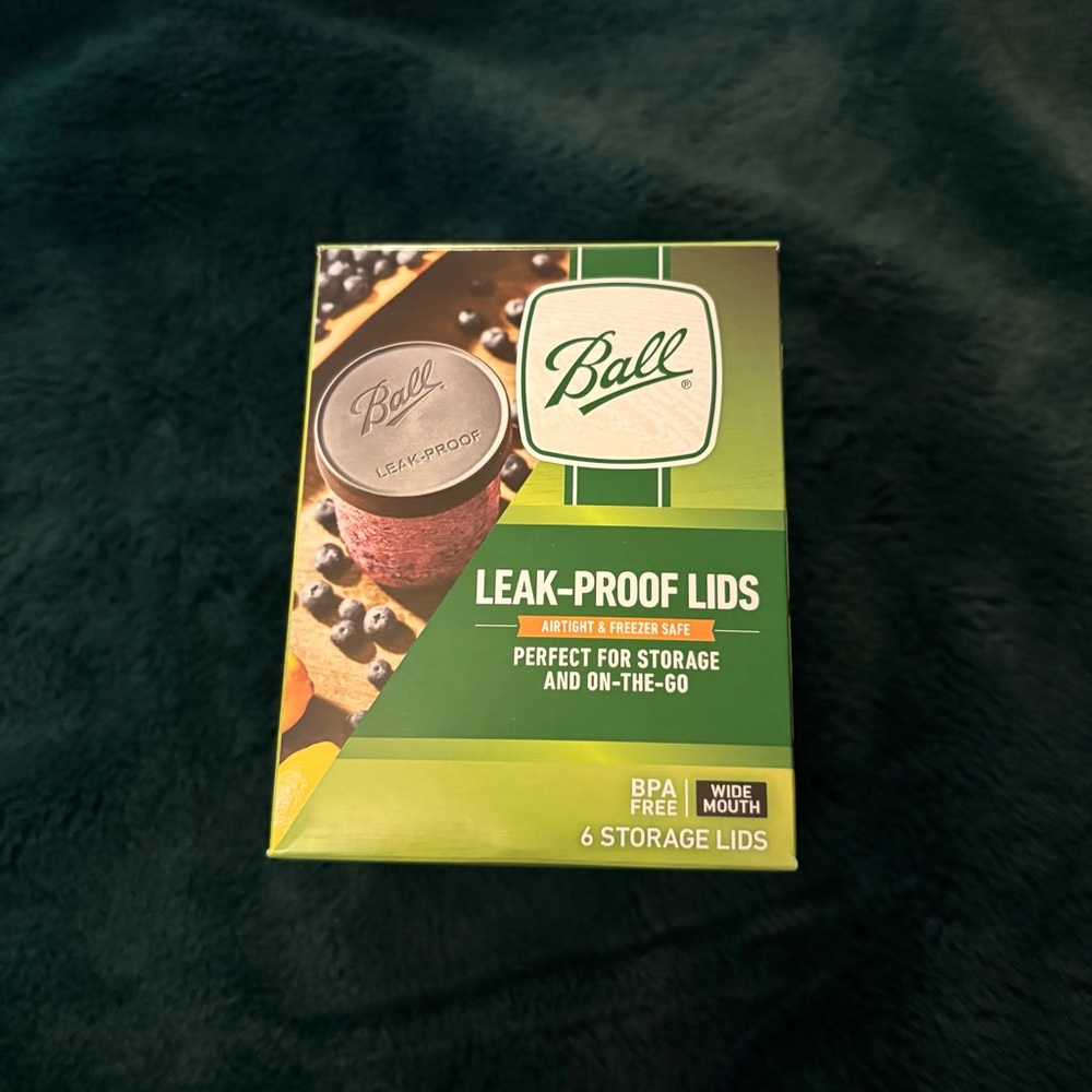 Ball Leak-Proof Wide Mouth Storage Lids - plastic pack of 6 lids new
